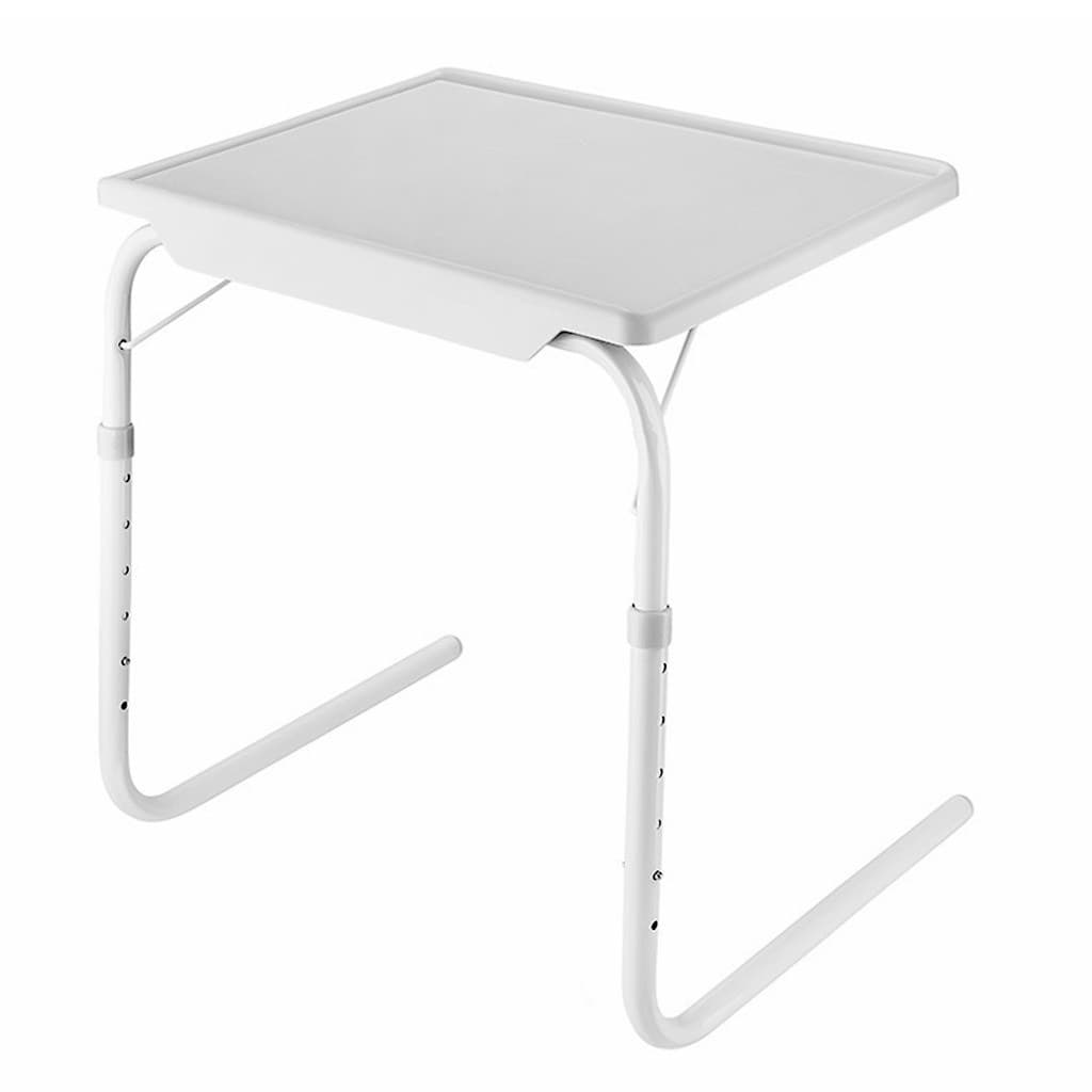 Mesa Dobrável Branca Ajustável Apoio Para Notebook E Refeições No Sofá Ou Cama Fácil Montagem