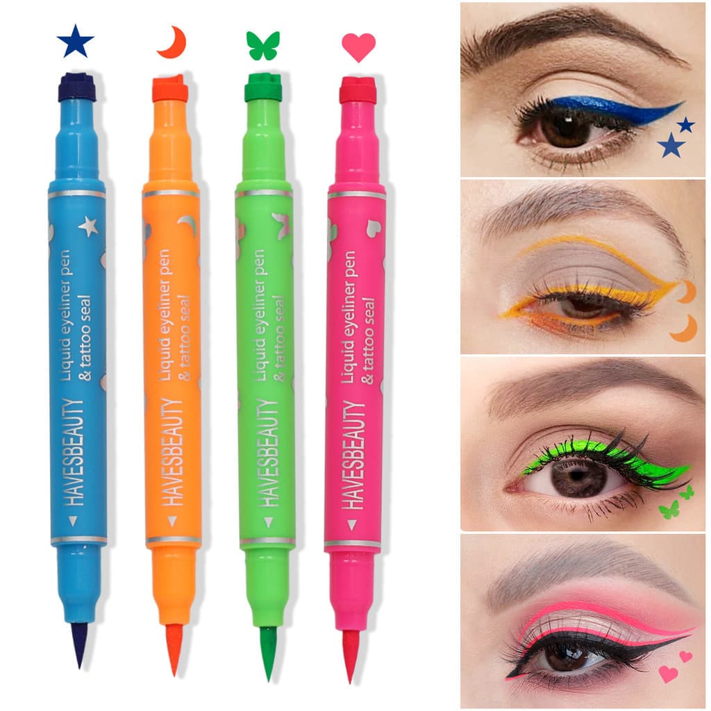 Seal Four-Color Waterproof Eyeliner Stage Makeup Extremely Fine Painted Smudge-Free Eyeliner Set