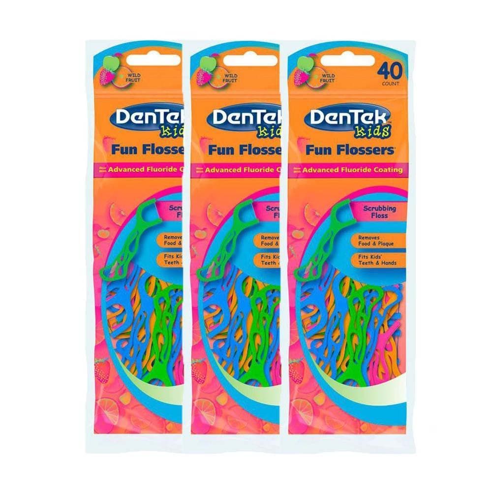 Kit Fio Dental Infantil DenTek Fun Flossers 120 unidades