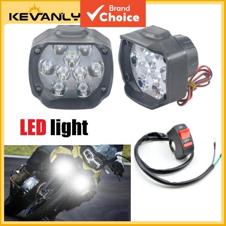 KEVANLY 2 Unidades De 9 LED Para Motocicleta Dirigindo Luzes De Neblina Lâmpada De Farol Super Brilhante