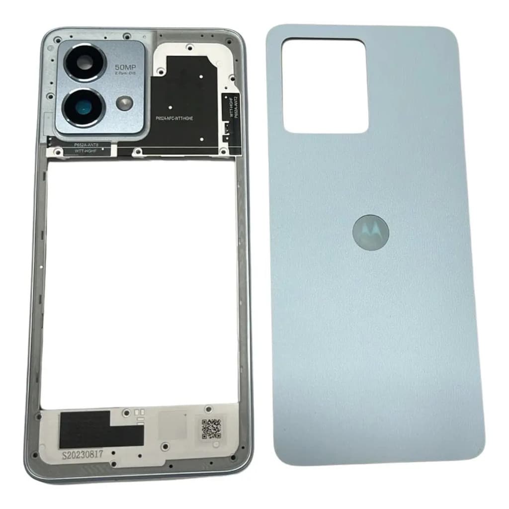 Carcaça Lateral + Tampa Traseira Para Motorola G84 5g Azul Azul