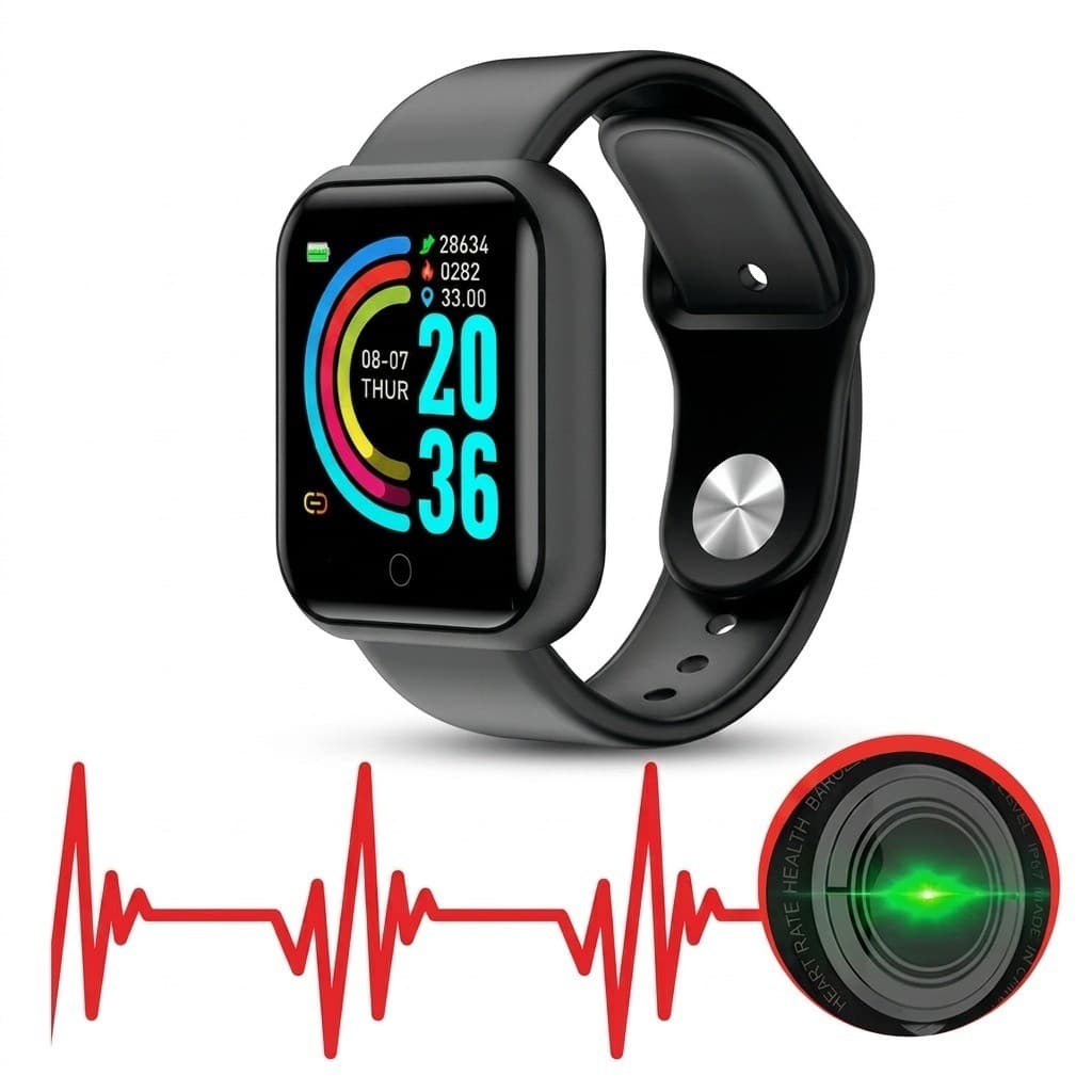 Smartwatch D20 relógio Colocar foto com tela hd y68 bluetooth com lembrete chamada monitor de frequência
