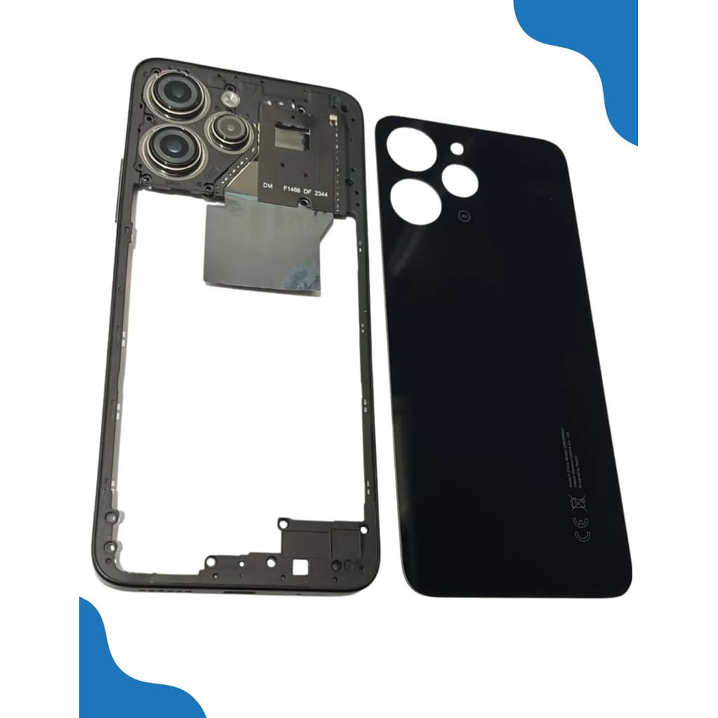Carcaça Lateral + Tampa Traseira Para Redmi 12 4g Preto