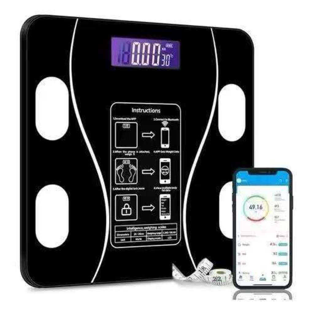 Balança Corporal Digital Até 180kg Com Vidro Temperado Premium