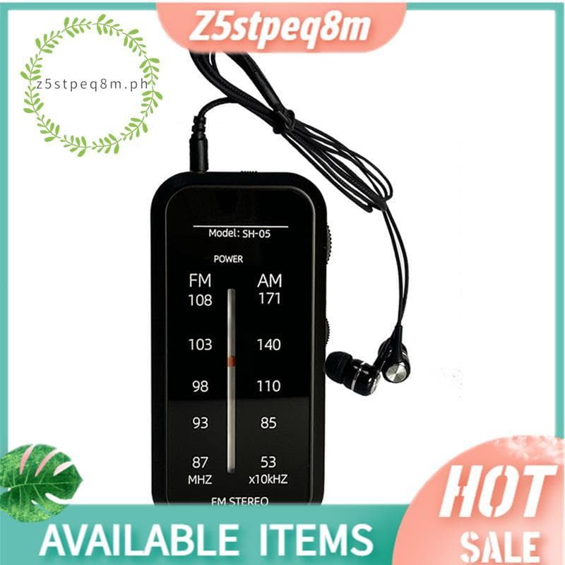 Mini Rádio Portátil Rádios AM FM Estéreo Manual FM87-108MHz MP3 Leitor De Música Com Fones De Ouvido