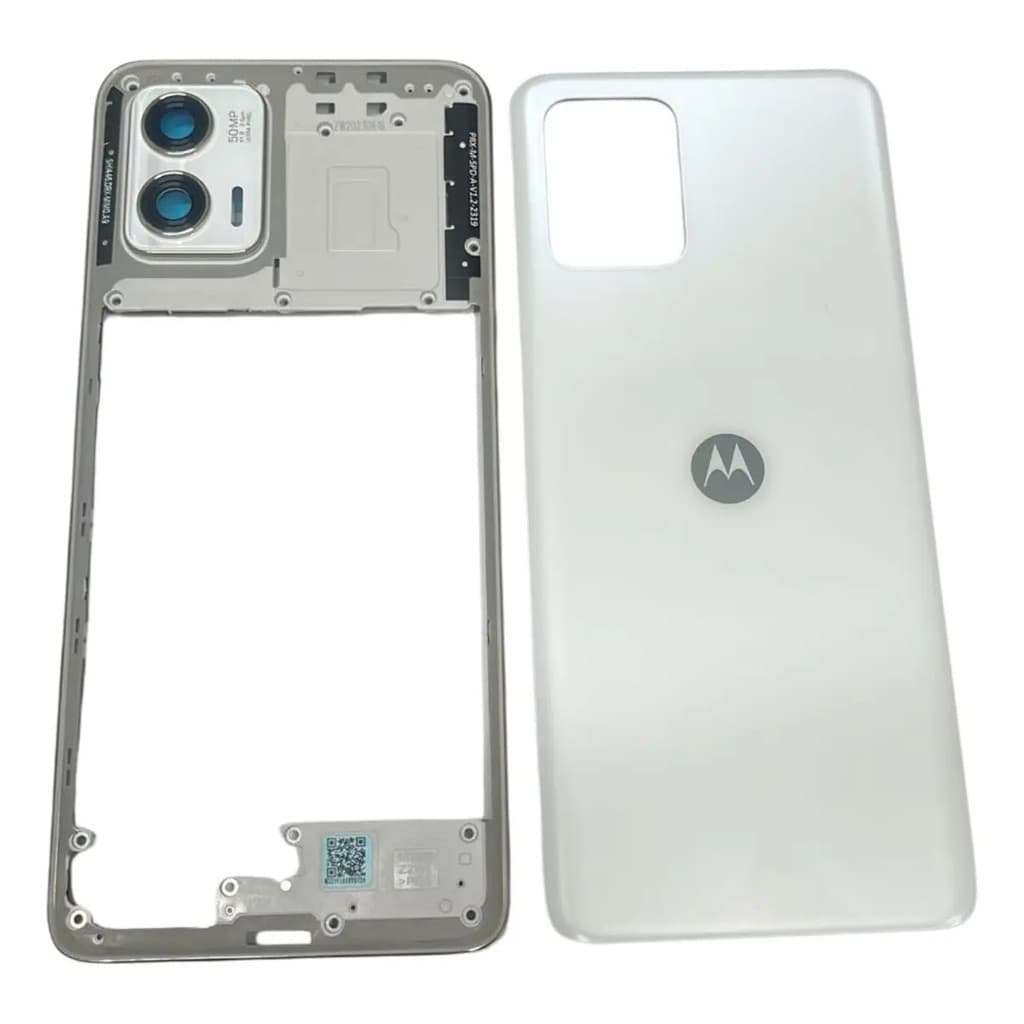 Carcaça Lateral + Tampa Traseira Para Motorola G73 Branco Branco