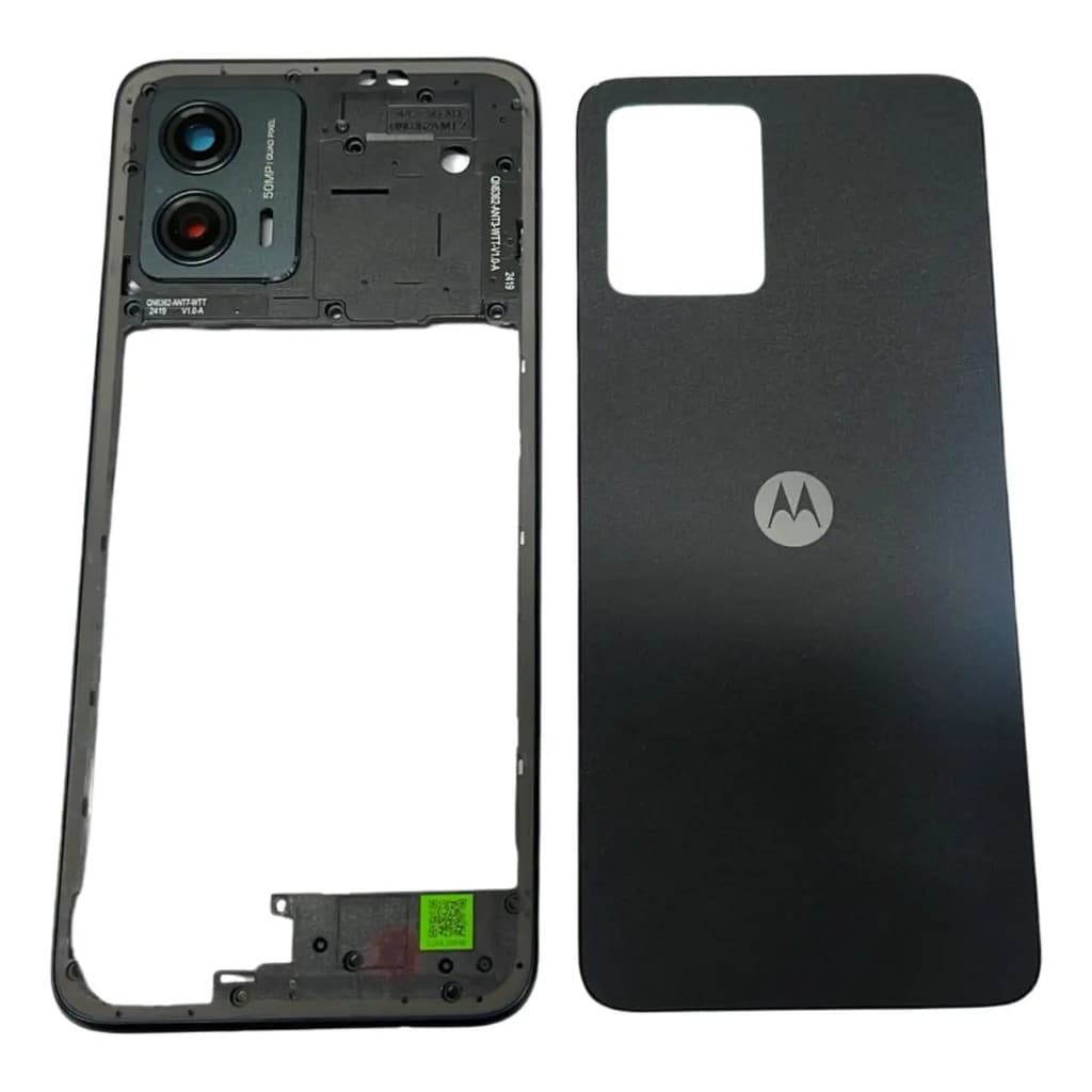 Carcaça Lateral + Tampa Traseira Para Motorola G53 Grafite Cinza