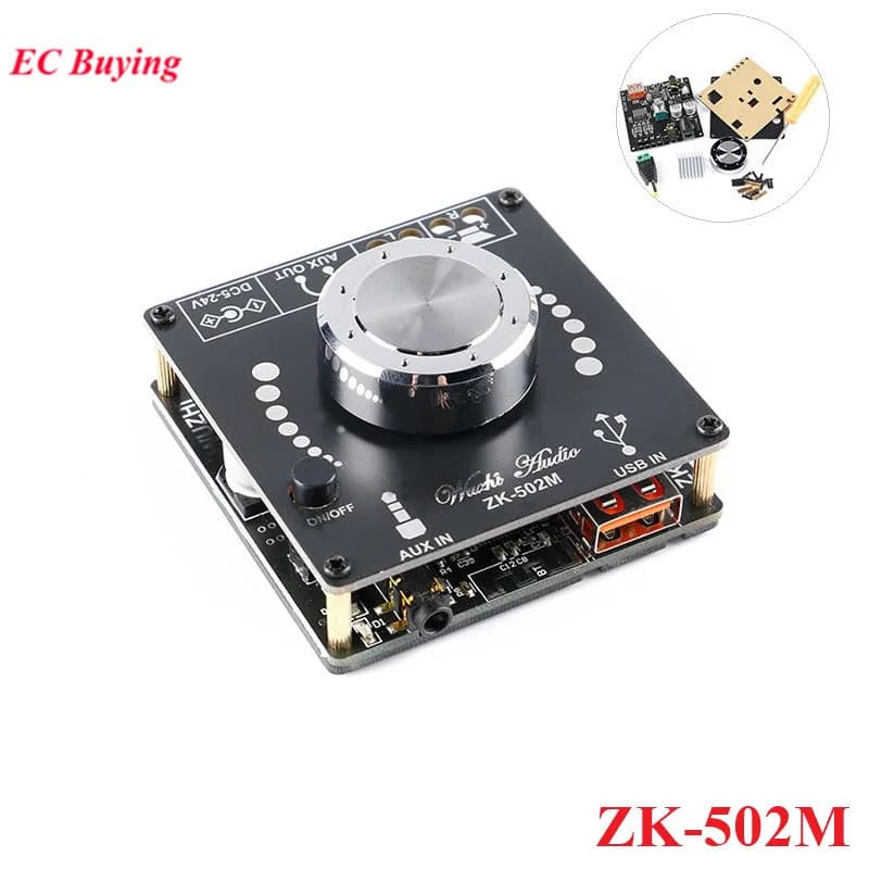 ZK-502M MINI Módulo De Placa Amplificadora De Áudio , Compatível Com Bluetooth 5.0 , 50WX2 , Amplificador Estéreo , Home
