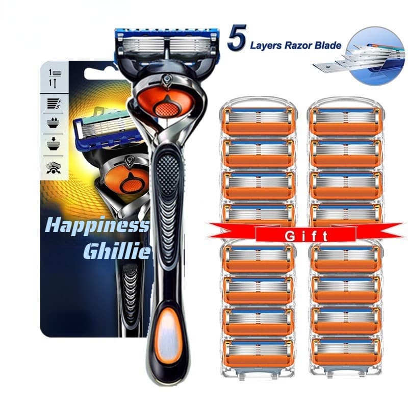 Barbeador Manual Compatível Com Gillette Fusion 5 ProGlide-design Ergonômico , 5 Lâminas Deslizantes Suavemente