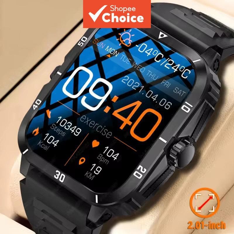  Smartwatch Masculino à Prova D'água para Esportes ao Ar Livre e Rastreador de Fitness 24h Monitor de Saúde Compatível