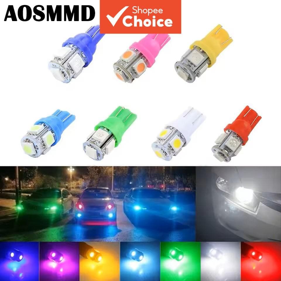 T10 W5W 5050 SMD LED Luzes De Sinalização AOSMMD Lâmpada De Cúpula De Leitura Amarela 10 Unidades