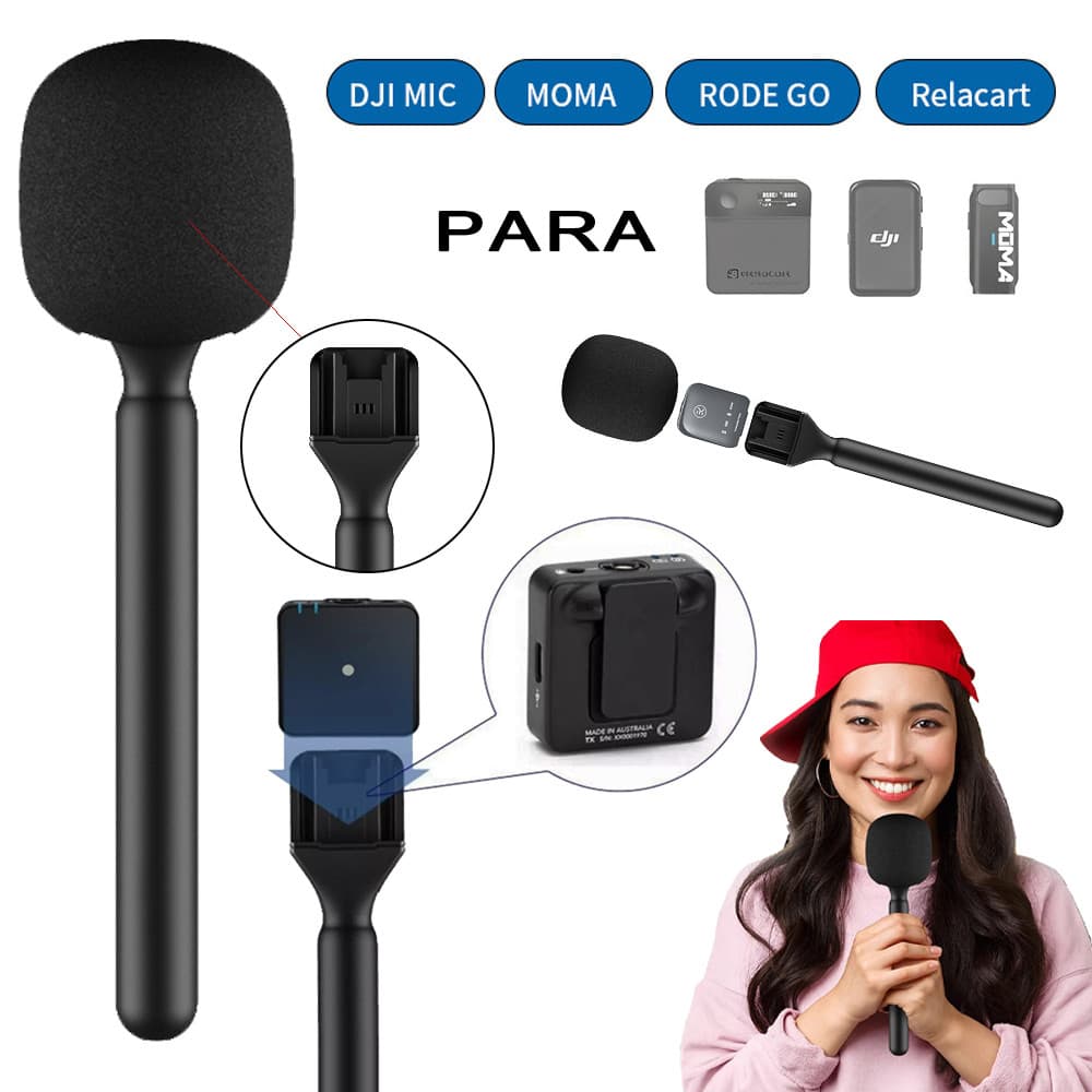 Microfone De Lapela Sem Fio Vara Para  DJI Rode  Adaptador De Suporte De Alça De Com Espuma De Pára-Brisa Transmi