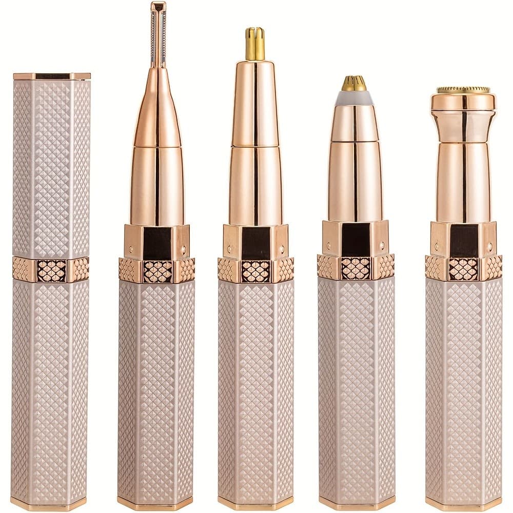 Barbeador Elétrico Facial 4 Em 1 Para Mulheres , Depilador De Corpo Inteiro , Recarregável , Indolor , Sobrancelha , Nar