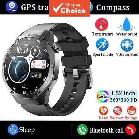 Relógio esportivo Bluetooth 2026 Gt10 com tela de 1,5 polegada e lanterna