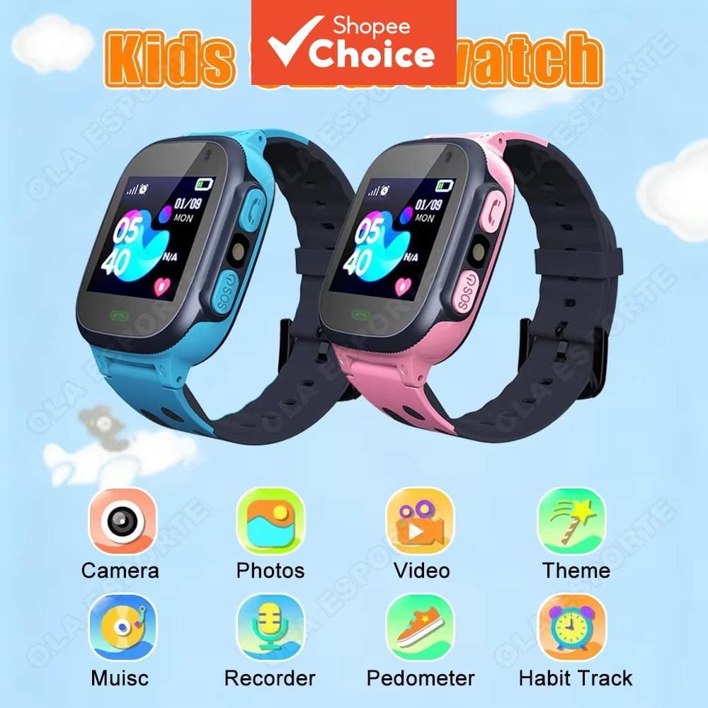  Novo Relógio Inteligente Infantil com SOS, GPS, Rastreador, Câmera HD, Lanterna, Calculadora, Tela de 1,44, Presente