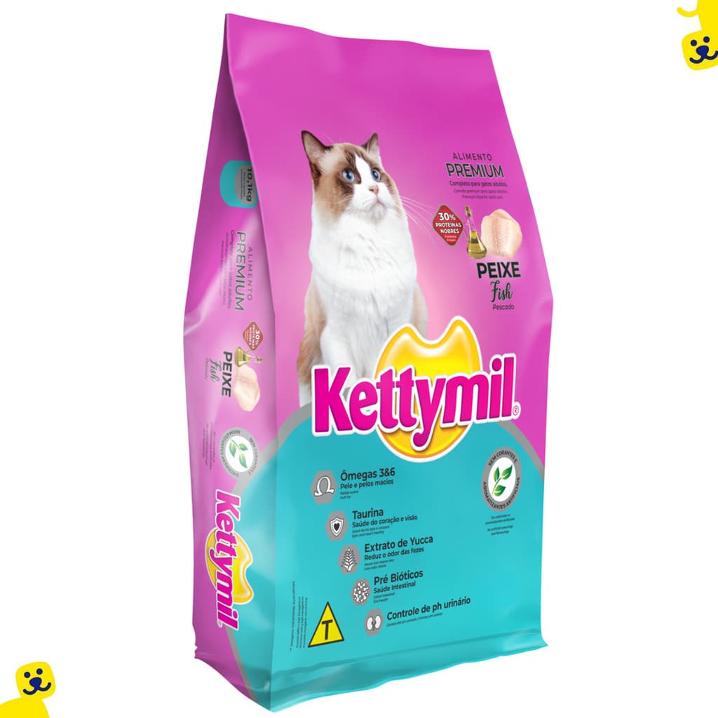 Ração Gato 10kg Ração Premium Gato Ração Kettymil Ração para Gato Peixe Ração Gato kettymil Ração