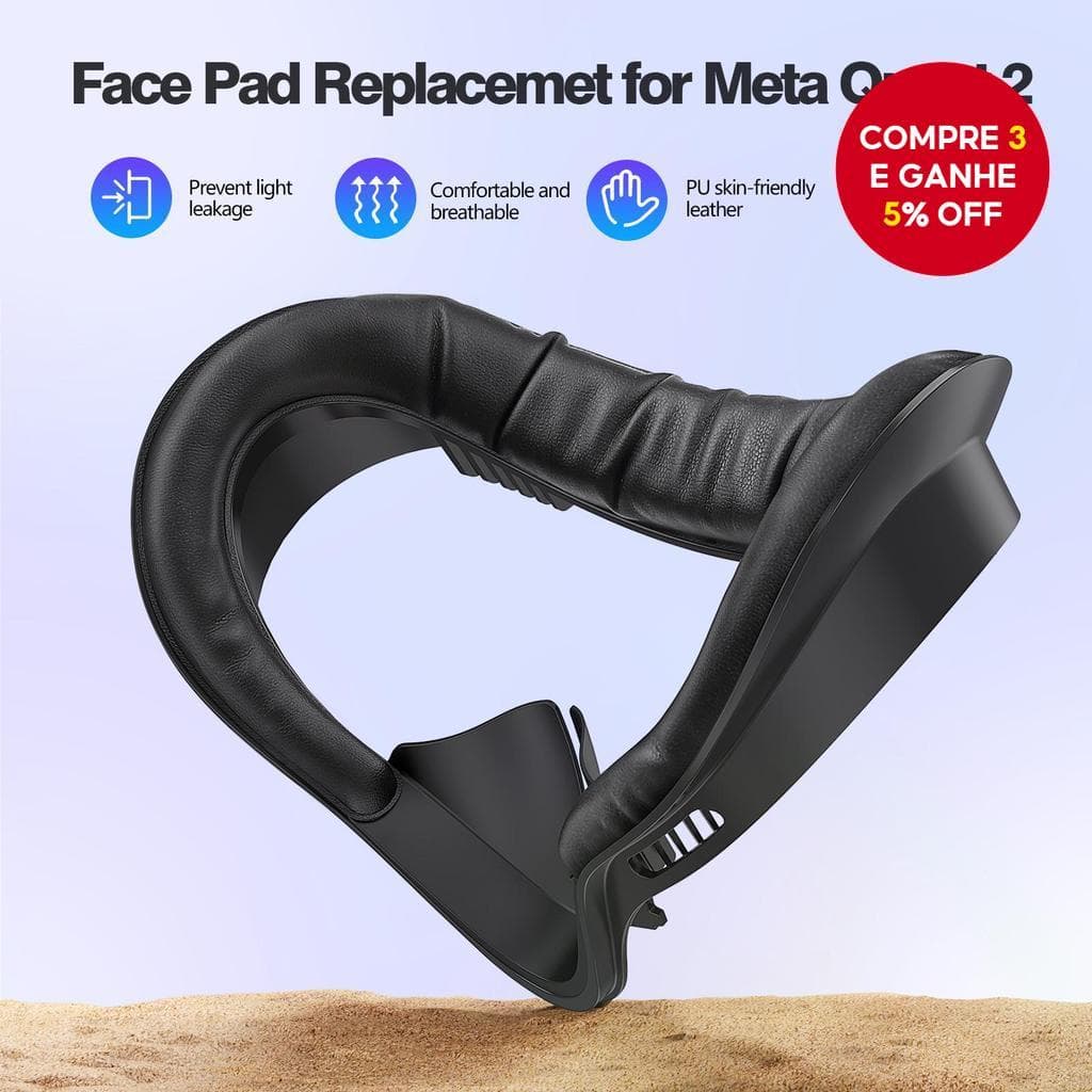 Almofada De Cobertura Facial De Interface Para Acessórios Oculus Quest 2 Meta VR