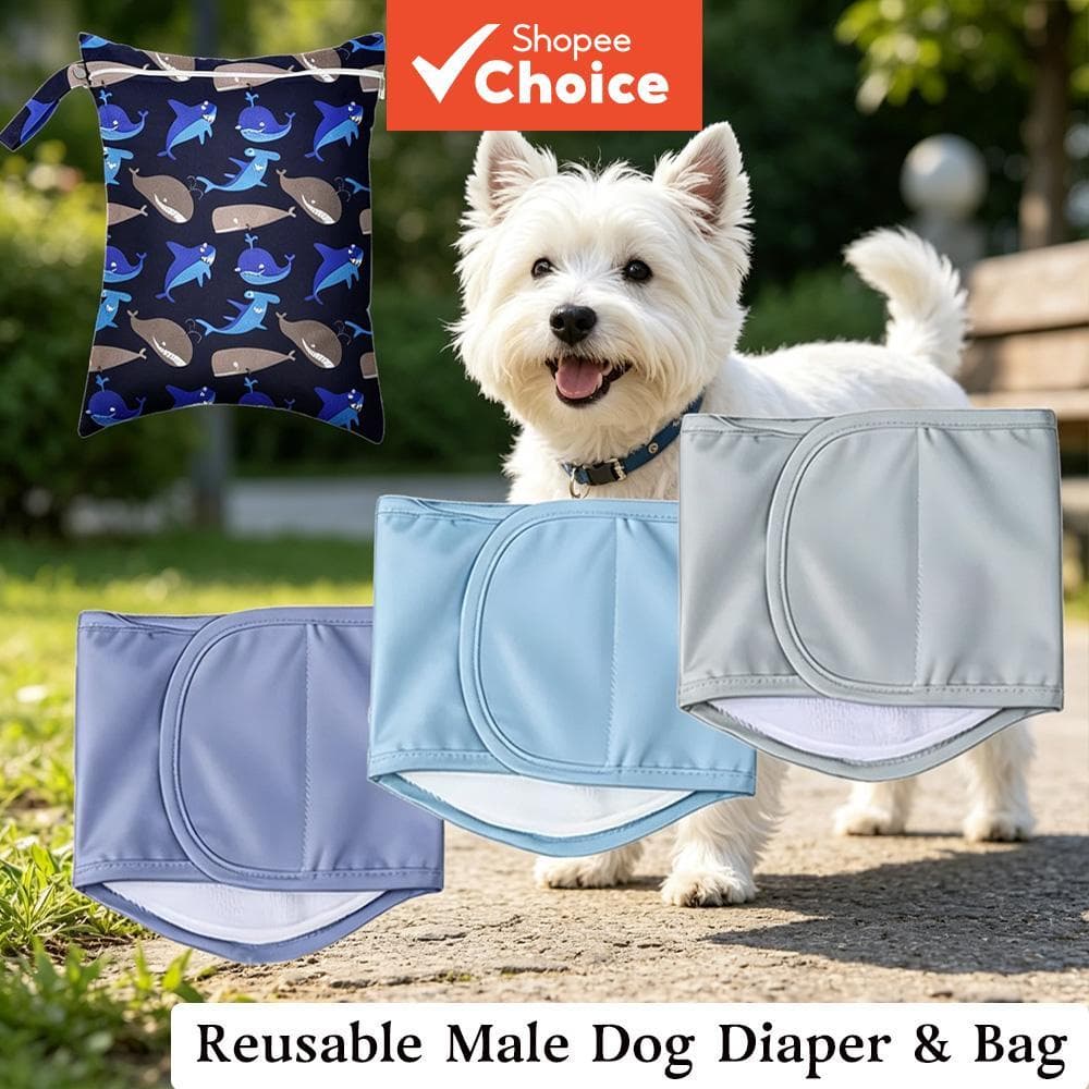Pet Fisiológico Com 4 Tamanhos + Bolsa De Armazenamento , Calças Para Cães , Pampers Reutilizáveis Animais De Estimação 