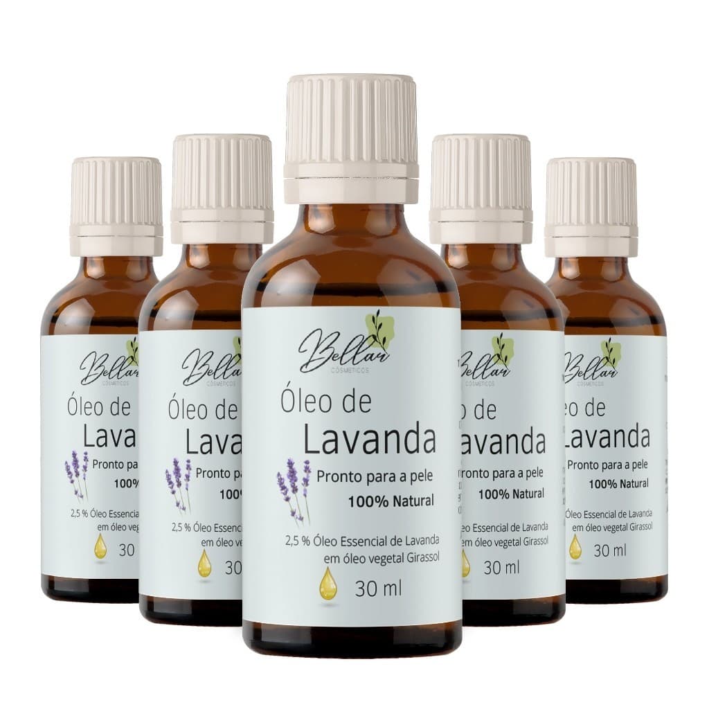 Combo 5x Óleo Essencial de Lavanda pronto pra pele Relaxante 30ml
