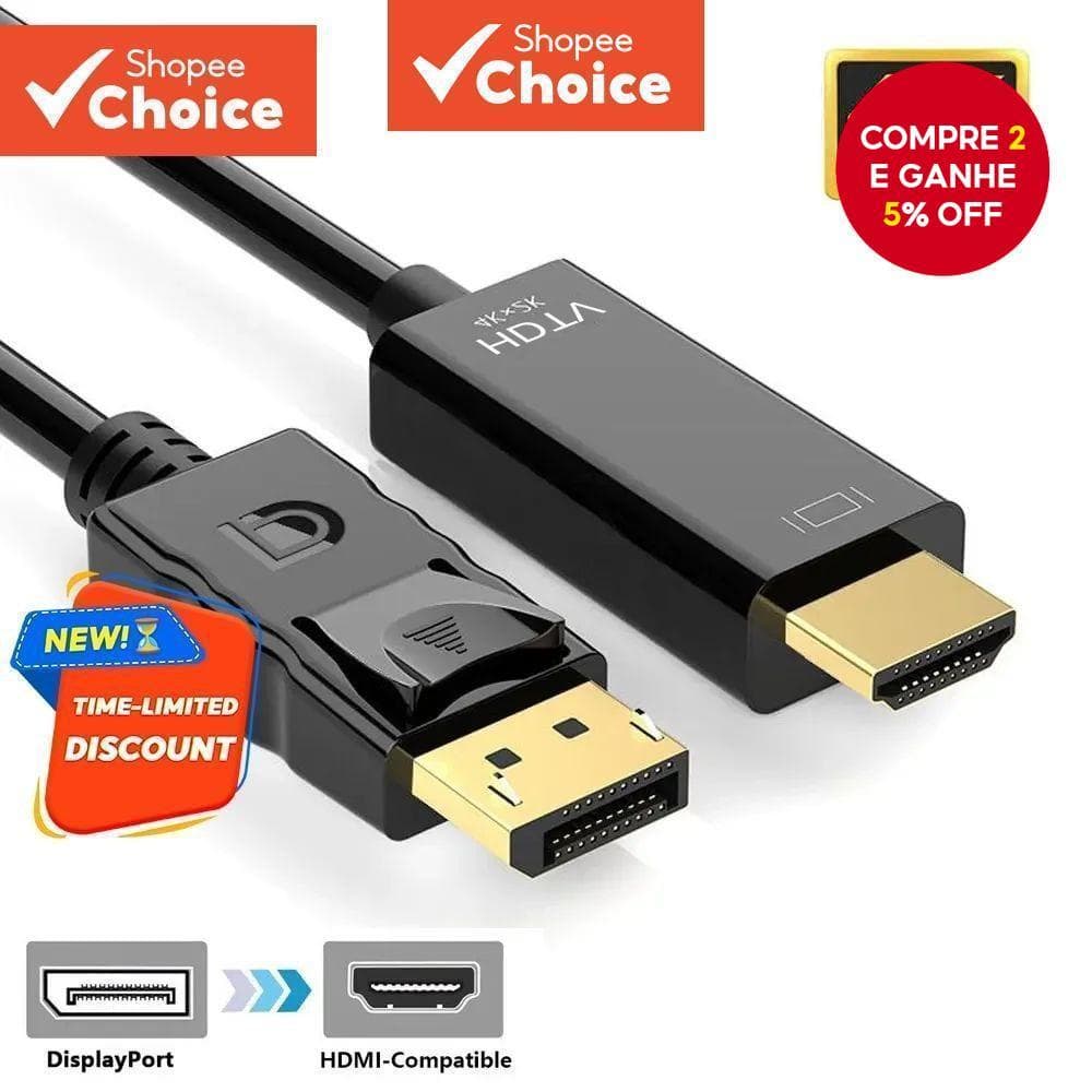Adaptador DP Para HDMI Suporta 4K 2K 1080P Laptop PC TV Monitor Projetor Display