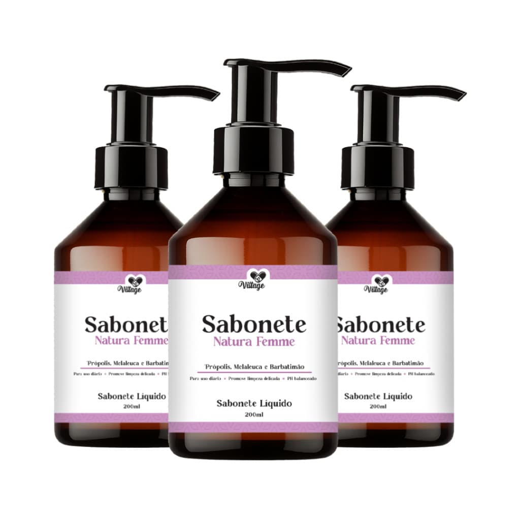 kit 3 Sabonete Íntimo Feminino vittage 200ml Fragrâncias Refrescantes