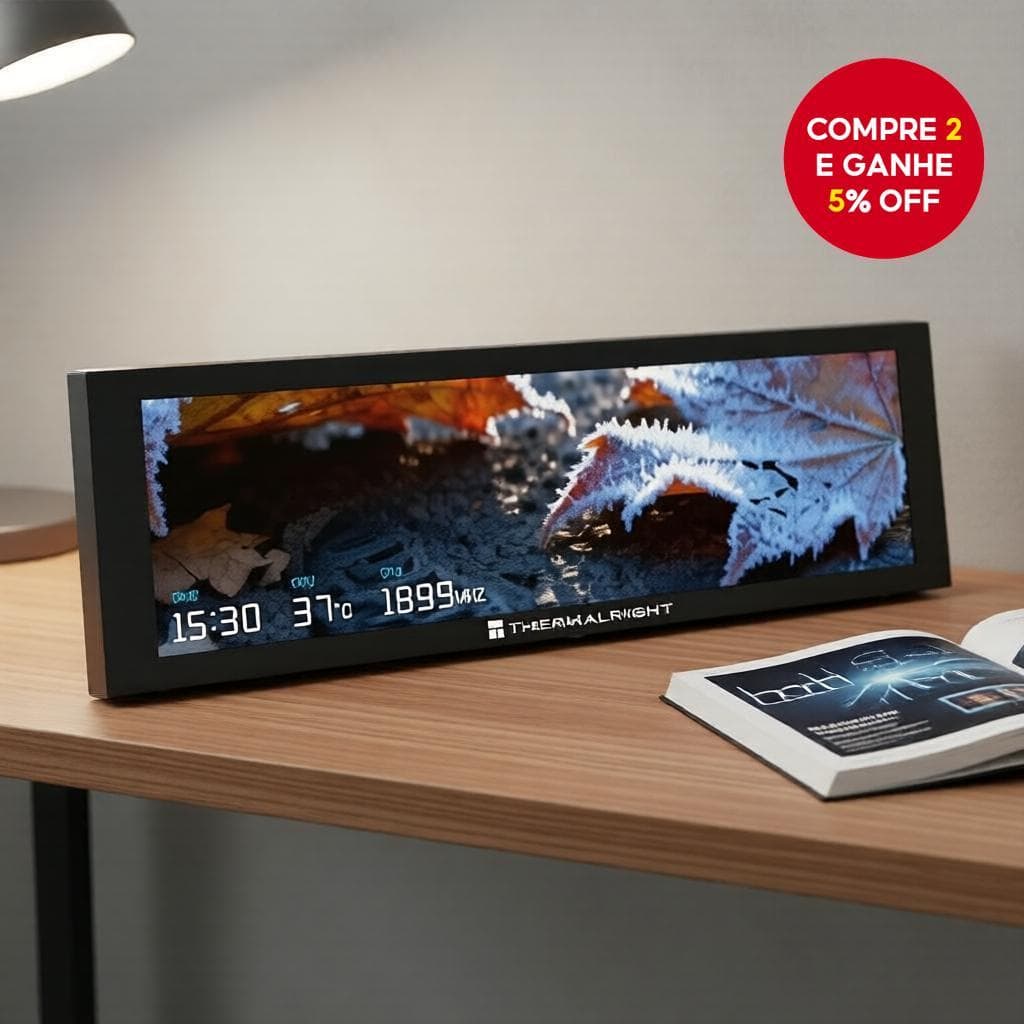Tela Magnética de Monitoramento TROFEO VISION 9.16 pol. USB-C HD Aux da Thermalright