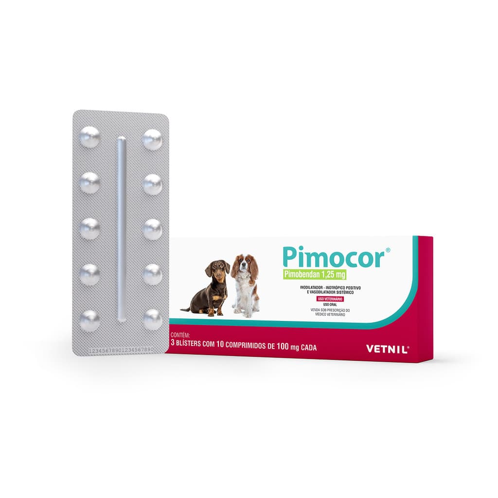 Pimocor 1,25mg Vetnil para Cães 30 Comprimidos