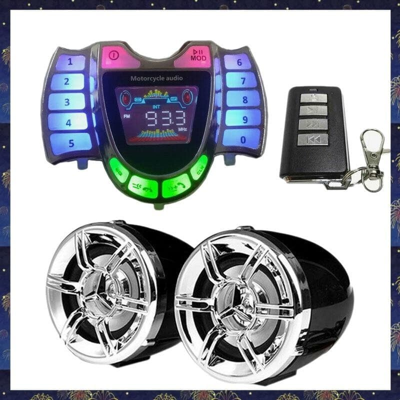 (P W X S) Motocicleta Caixas Acústicas Estéreo MP3 Player Bluetooth Sem Fio Áudio FM À Prova D'água Para ATV UTV
