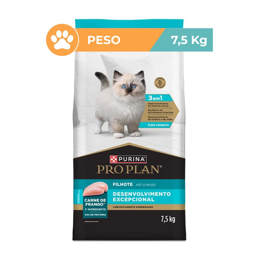 Ração Pro Plan Frango Filhotes Gatos 7,5kg Purina
