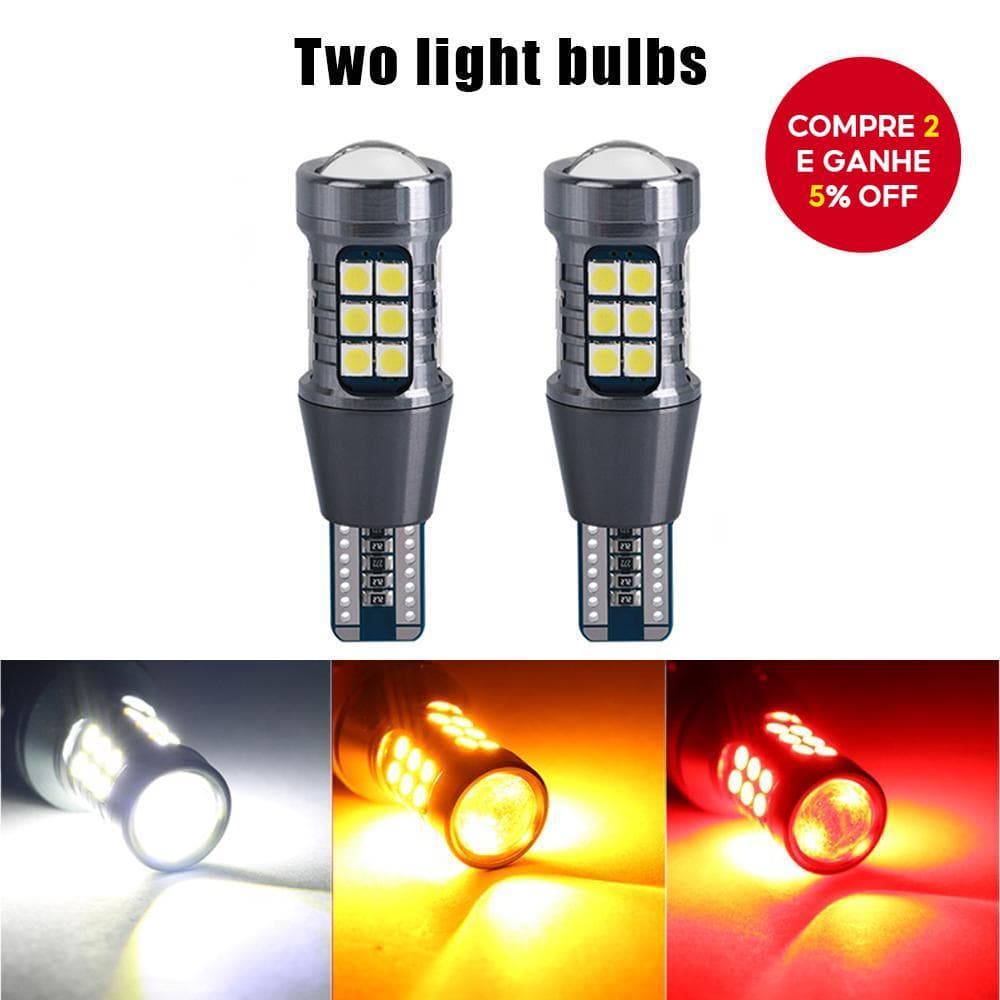 Lâmpada Led T15 3030 27smd Para Carro: Luz De Estacionamento, Luz De Ré, Sinal De Virada E Iluminação Da placa