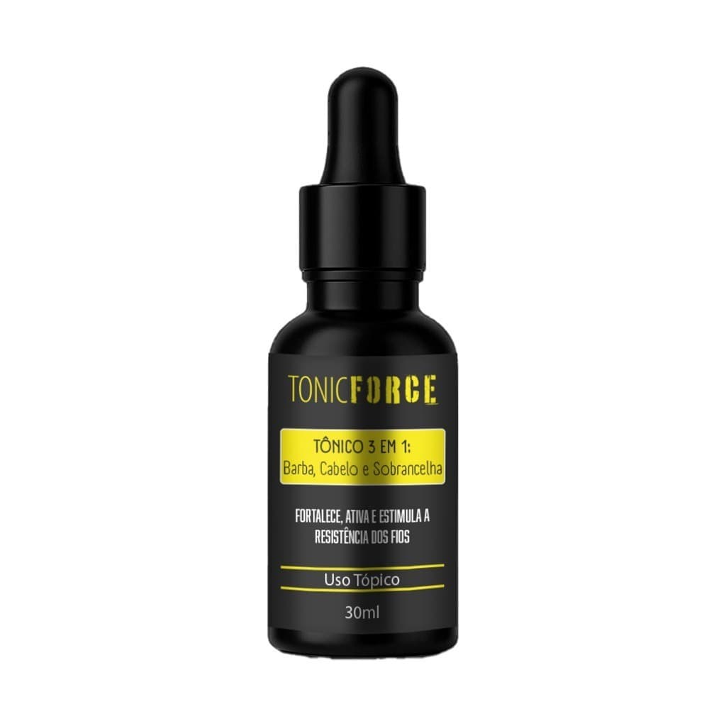 TonicForce 3 em 1 – Barba, Cabelo e Bigode | Fortalece, Ativa e Estimula os Fios