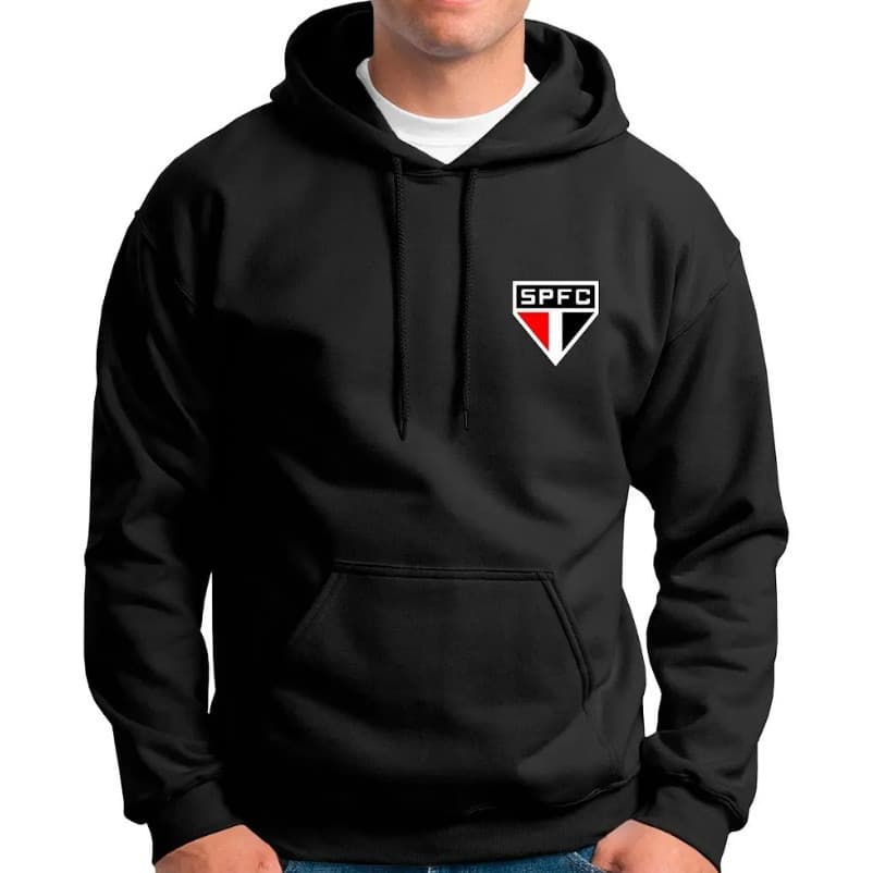 Moletom Canguru Tricolor Paulista São Paulo SP Time Futebol Blusa De Frio Inverno Adulto Infantil