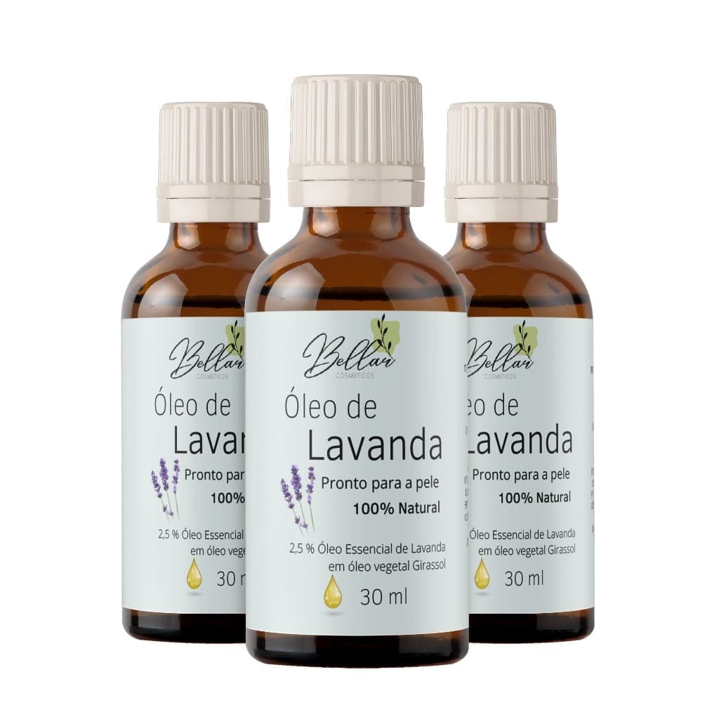kit 3x Óleo Essencial de Lavanda pronto pra pele Relaxante 30ml