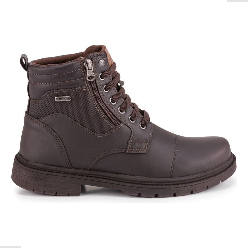 Coturno Masculino Casual Bota Cano Baixo Ziper Lateral
