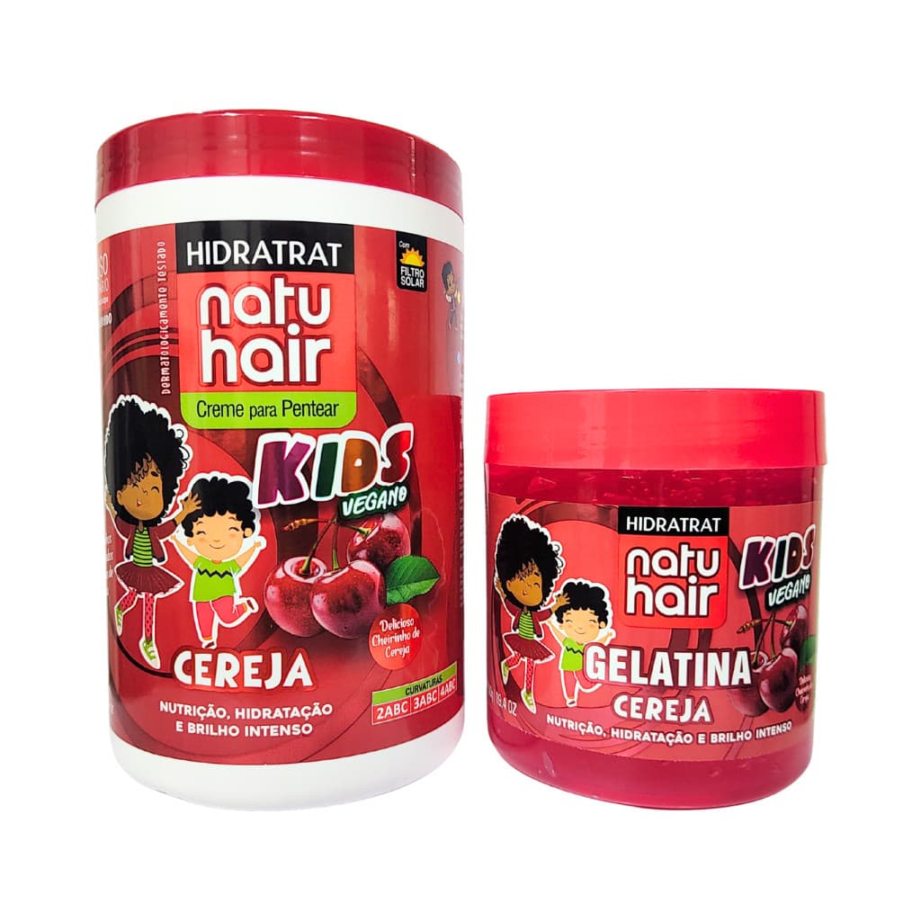 Kit Creme para Pentear Cereja + Gelatina de Cereja Natuhair 500g