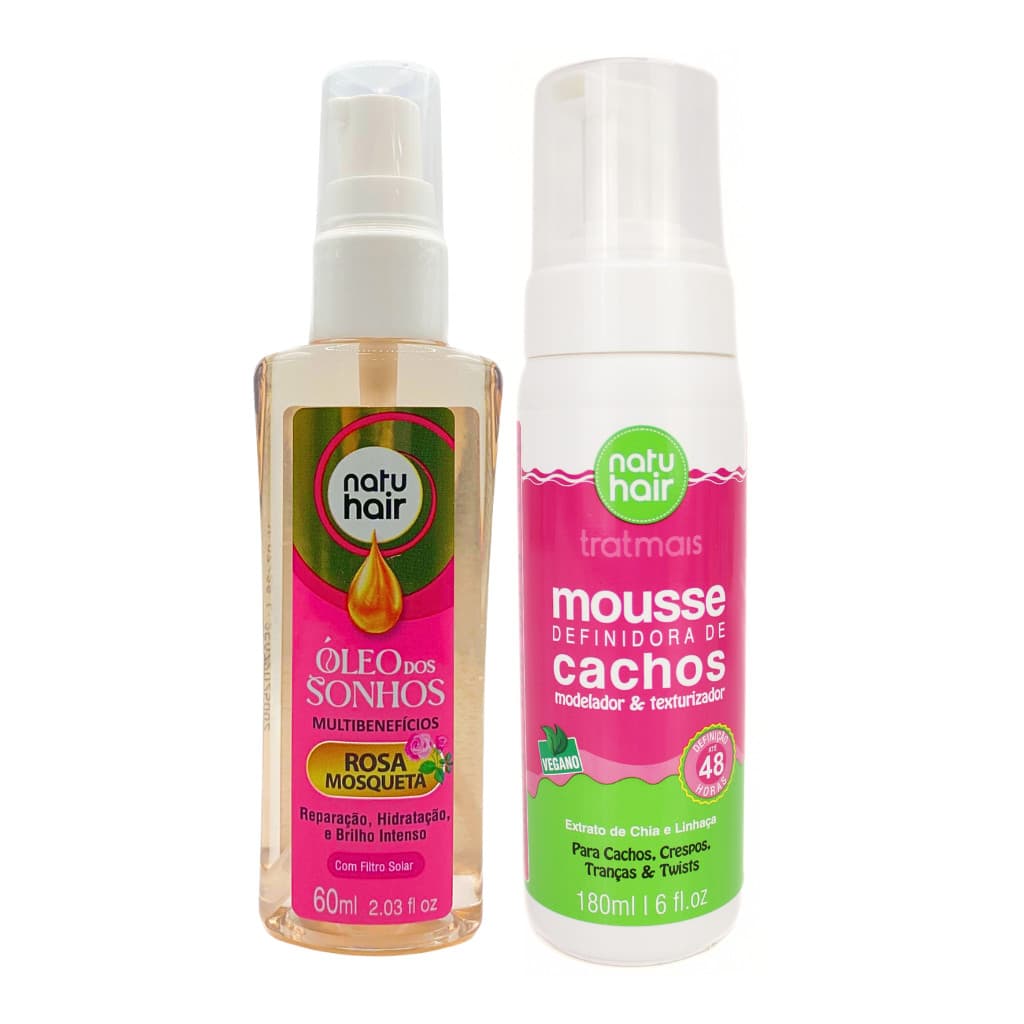 Kit Óleo dos Sonhos Rosa Mosqueta + Mousse Definidor de Cachos 