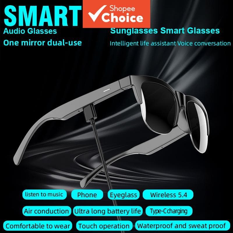  Novos Óculos Inteligentes V5.3 Chamada Bluetooth Fones de Ouvido de Alta Qualidade Óculos de Sol Esportivos ao Ar Livre