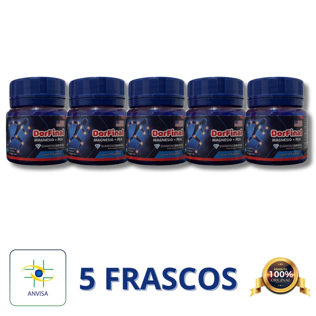 kit 05 frasos Dor Final Pea + Magnesio Original
