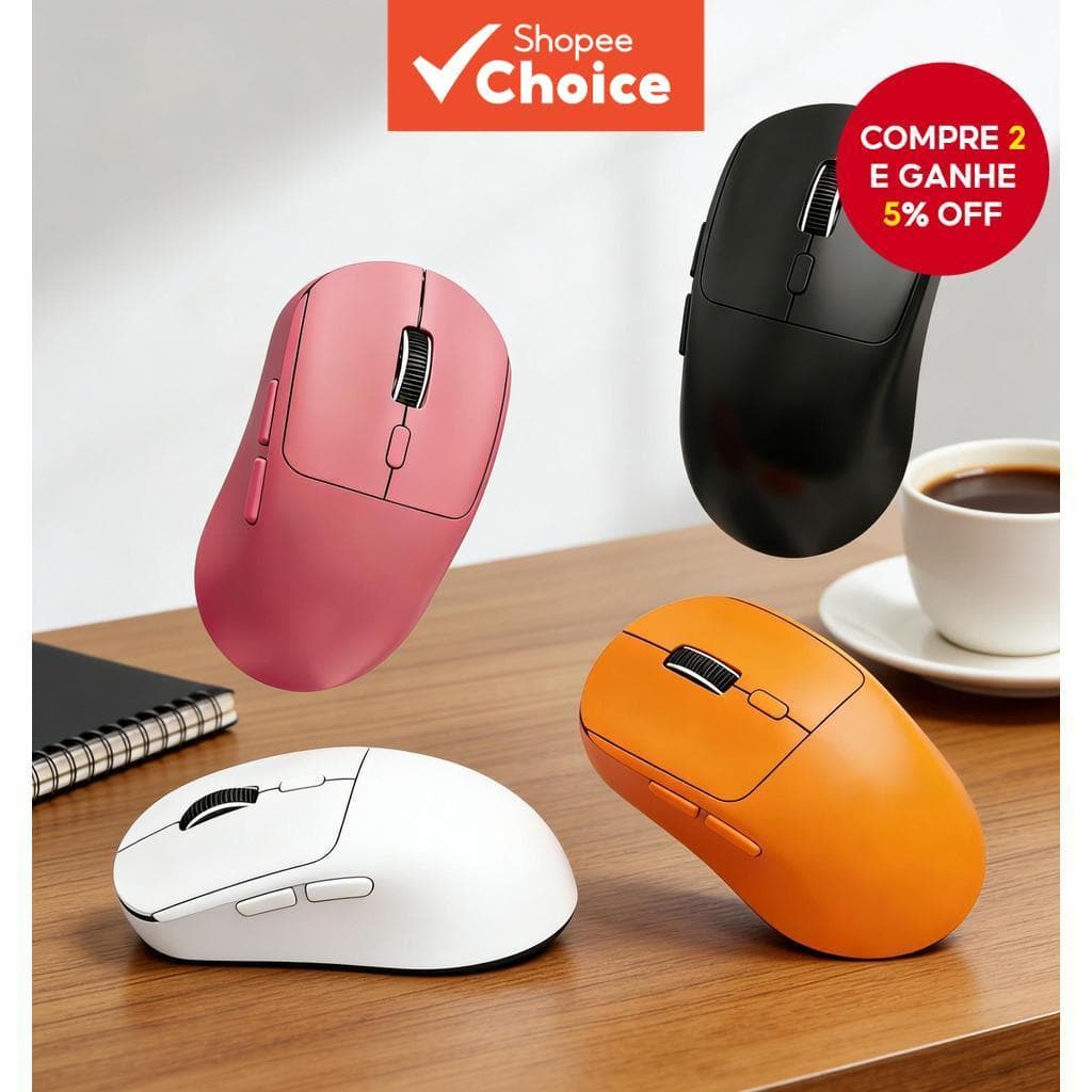  Mouse silencioso sem fio dual-mode recarregável | Conexão Bluetooth + 2.4G, autonomia estendida, ergonomia, compatível