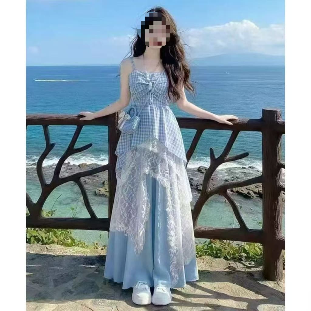 Terno de duas peças dopamina arte boa aparência brilhante lindo terno especial verão 2026 saia Slim Fit doce Super fada