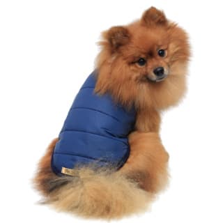 Roupa Pet Colete Puffer Azul Marinho Forrado jaqueta inverno frio neve cachorro azul