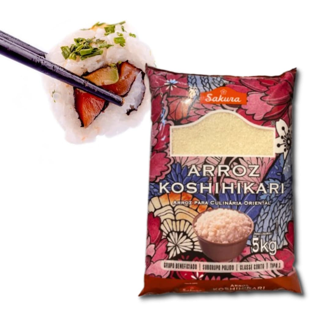 Arroz Grão Curto Koshihikari Sakura 5Kg - Ideal para Sushi
