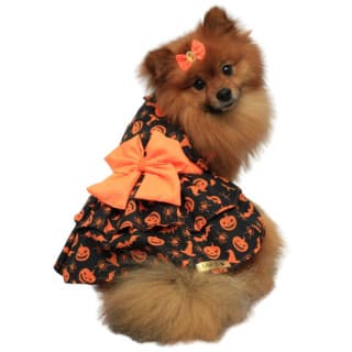 Roupa Pet - Vestido Morticia Halloween