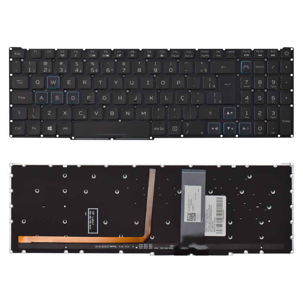 Teclado para Notebook Acer Predator PH315-52 Com Iluminação Azul