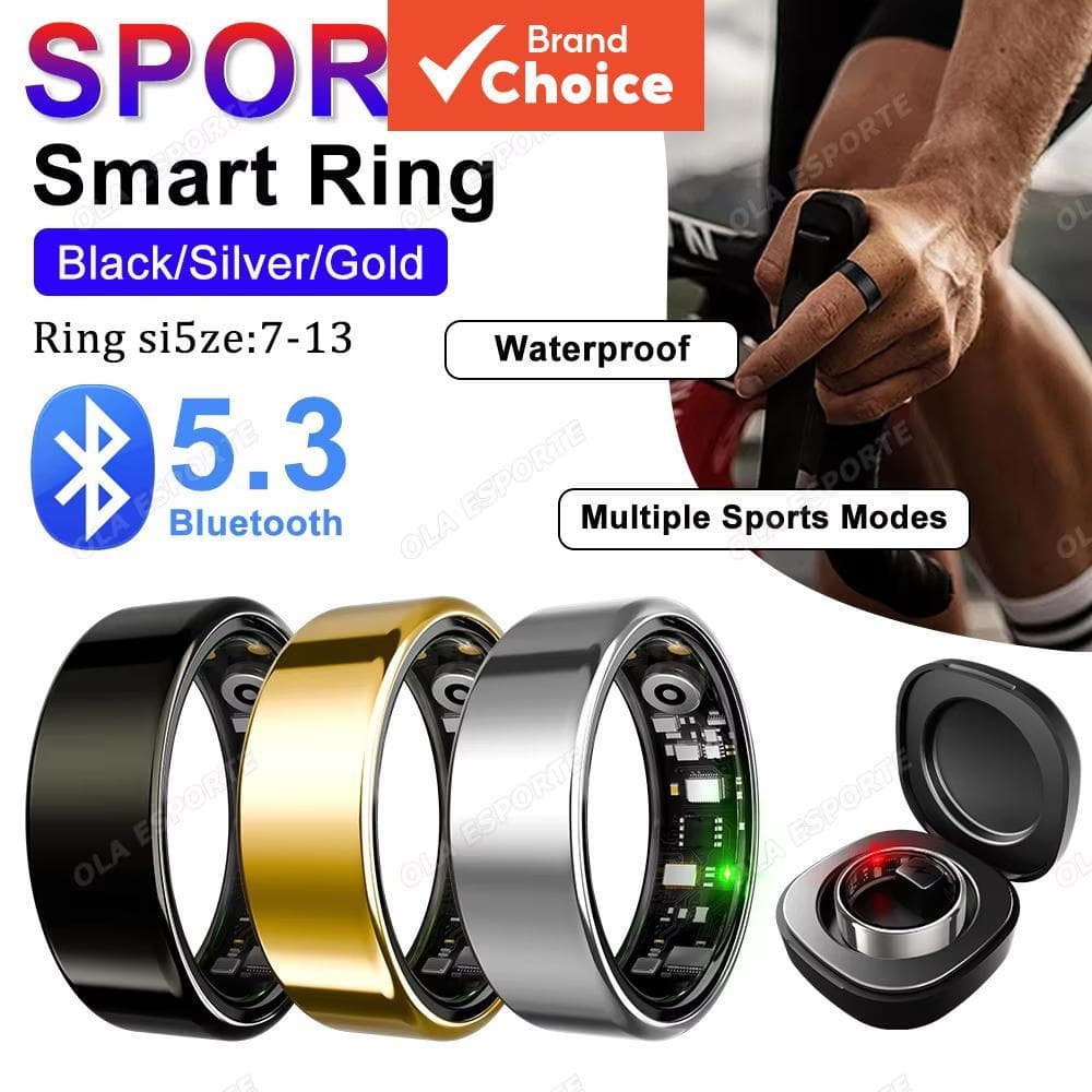  Novo Anel Inteligente Masculino Feminino, Conexão Bluetooth 5.3, Múltiplos Modos de Exercícios, Anéis Esportivos