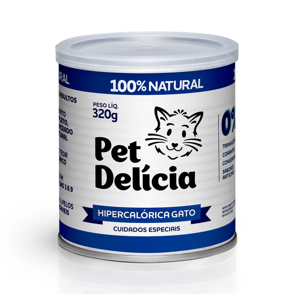 Ração Alimento Úmido Hipercalórica Gato 320g - Pet Delícia