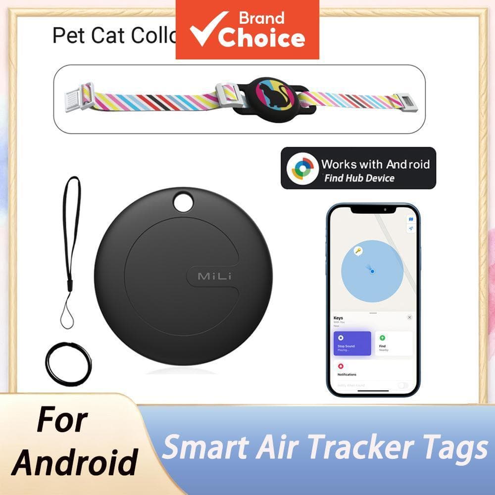  MiLi Tag Smart Tracker para Gatos, Cães e Animais de Estimação, Localizador à Prova d'Água, GPS para Coleira,
