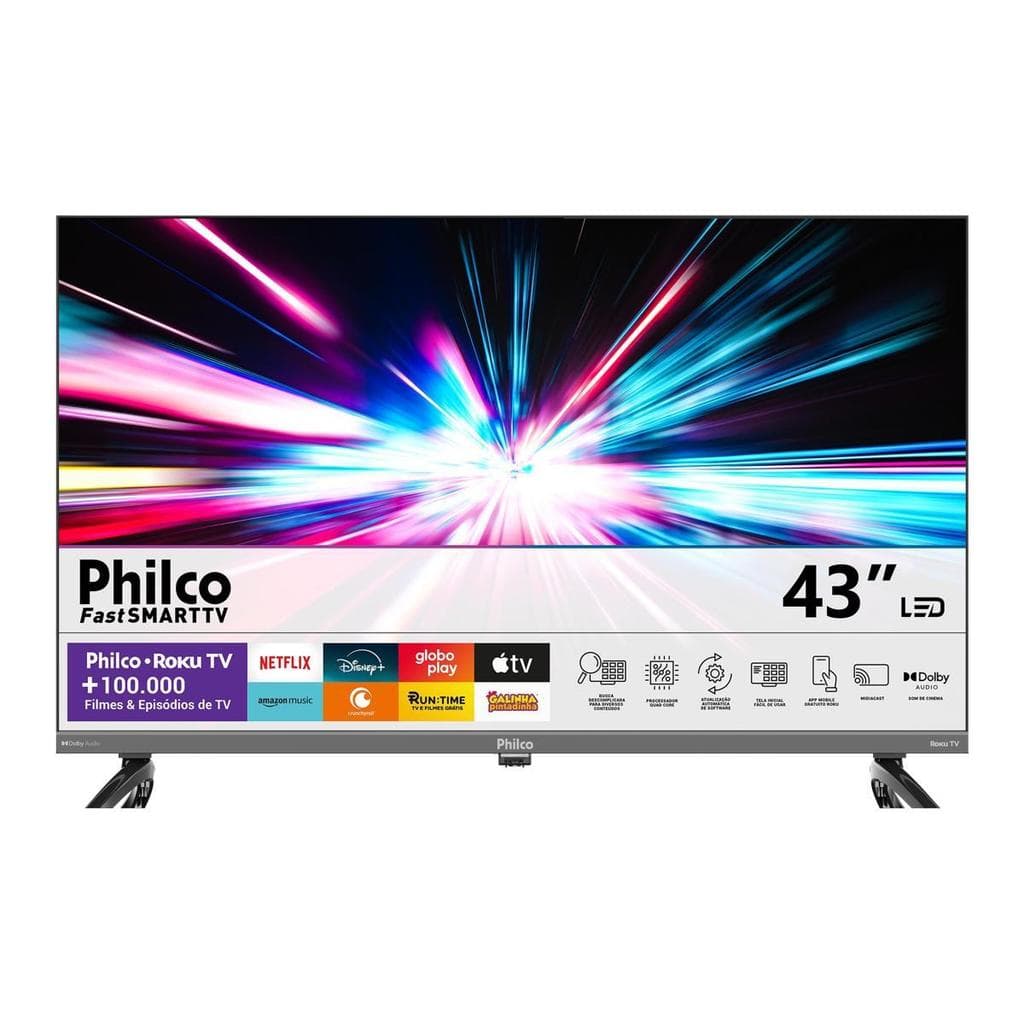 Smart TV 43" Philco QLED HDR10 Roku TV P43KRB