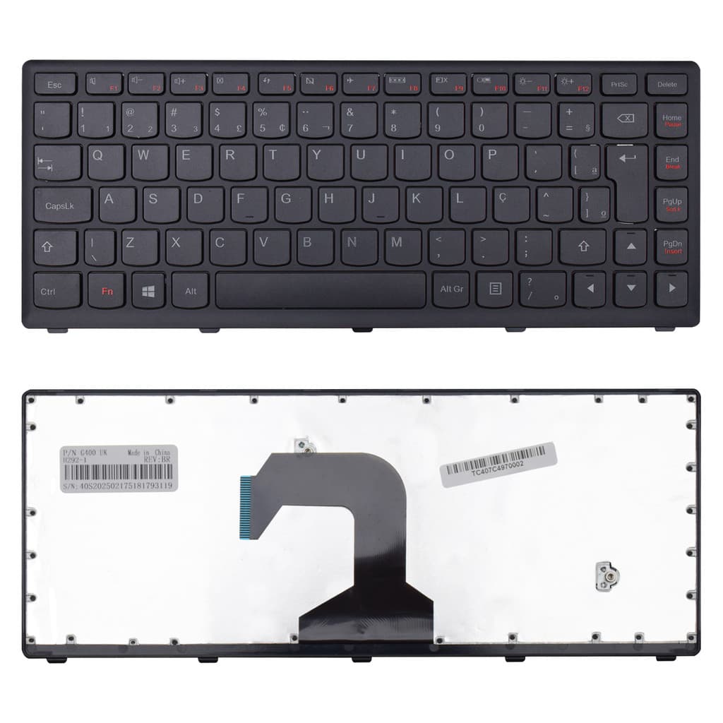 Teclado para Notebook Lenovo Ideapad S400 Preto