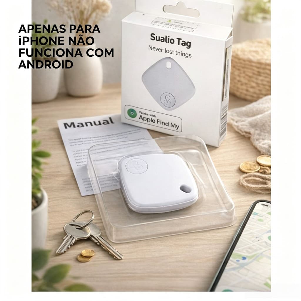 Sualio Tag Smart Tracker Rastreador GPS Resistente Água Branco